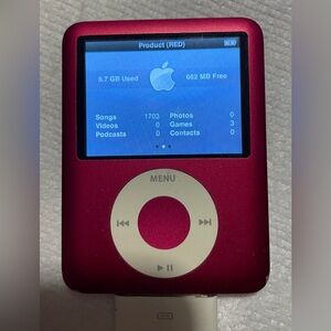 3rd Gen (Product Red) iPod nano needs battery.
